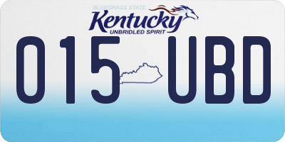 KY license plate 015UBD