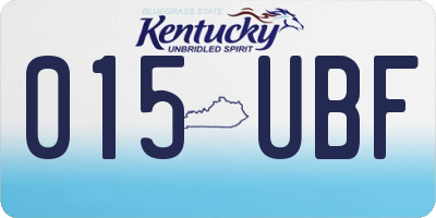 KY license plate 015UBF