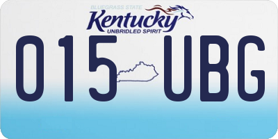 KY license plate 015UBG