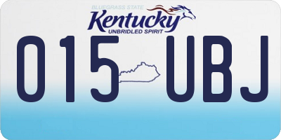KY license plate 015UBJ