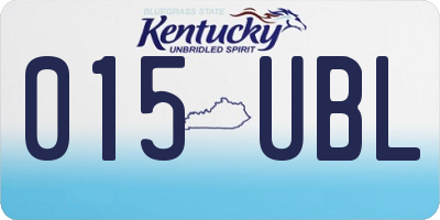 KY license plate 015UBL