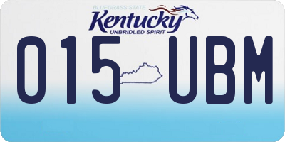 KY license plate 015UBM