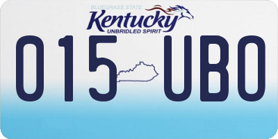 KY license plate 015UBO
