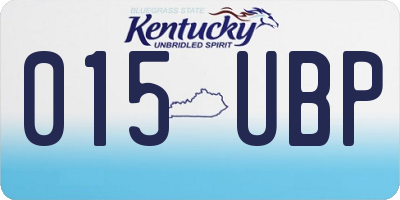 KY license plate 015UBP