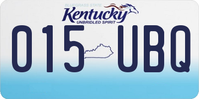 KY license plate 015UBQ