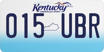KY license plate 015UBR