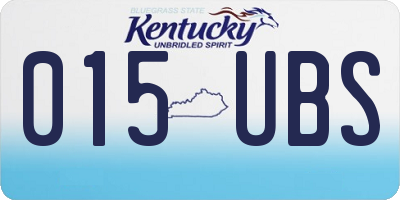 KY license plate 015UBS