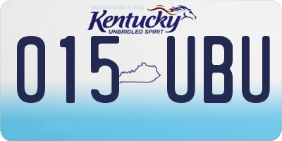 KY license plate 015UBU
