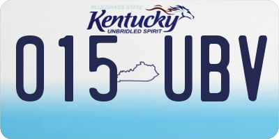 KY license plate 015UBV