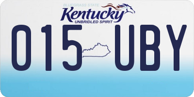 KY license plate 015UBY