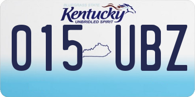 KY license plate 015UBZ