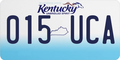 KY license plate 015UCA