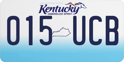 KY license plate 015UCB