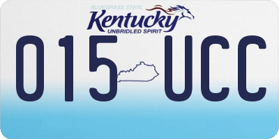 KY license plate 015UCC