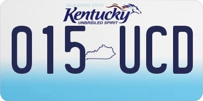 KY license plate 015UCD