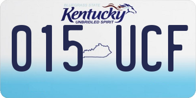 KY license plate 015UCF