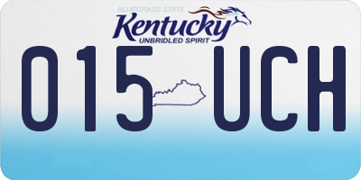 KY license plate 015UCH