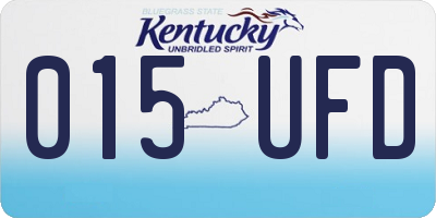 KY license plate 015UFD