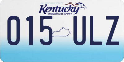 KY license plate 015ULZ