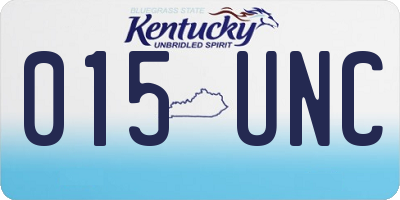KY license plate 015UNC