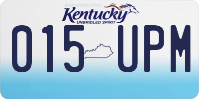 KY license plate 015UPM