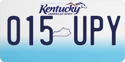 KY license plate 015UPY