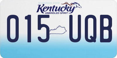 KY license plate 015UQB