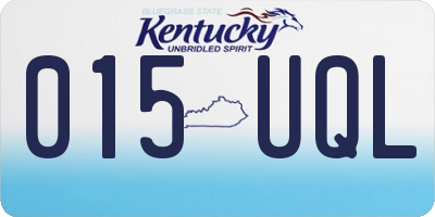 KY license plate 015UQL