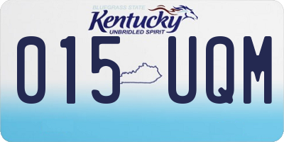 KY license plate 015UQM