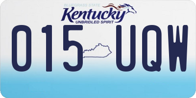 KY license plate 015UQW