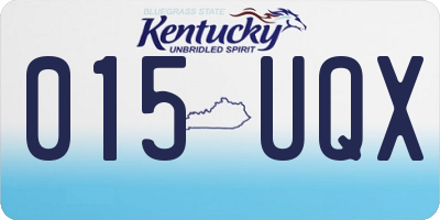 KY license plate 015UQX