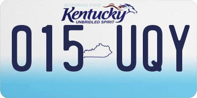 KY license plate 015UQY