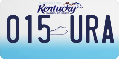 KY license plate 015URA