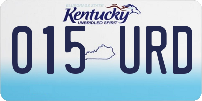 KY license plate 015URD