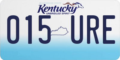 KY license plate 015URE