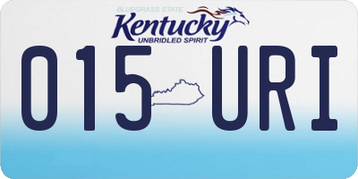 KY license plate 015URI
