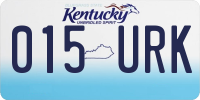 KY license plate 015URK