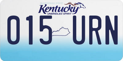 KY license plate 015URN
