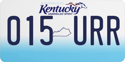 KY license plate 015URR