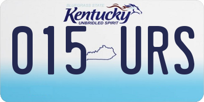 KY license plate 015URS