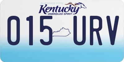 KY license plate 015URV