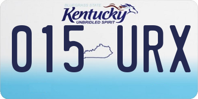 KY license plate 015URX