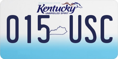 KY license plate 015USC