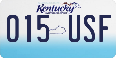 KY license plate 015USF