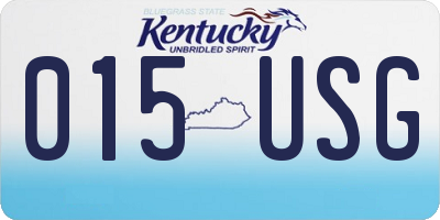 KY license plate 015USG