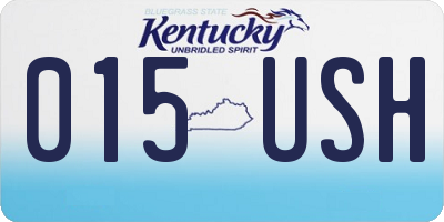 KY license plate 015USH
