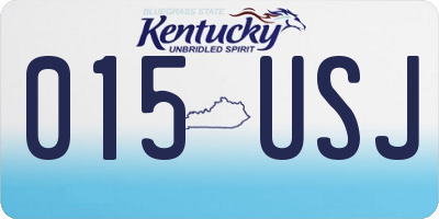 KY license plate 015USJ