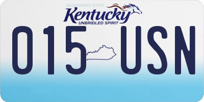 KY license plate 015USN