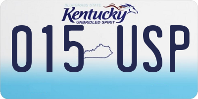 KY license plate 015USP