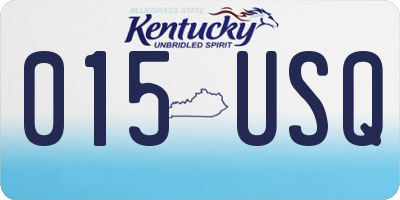 KY license plate 015USQ